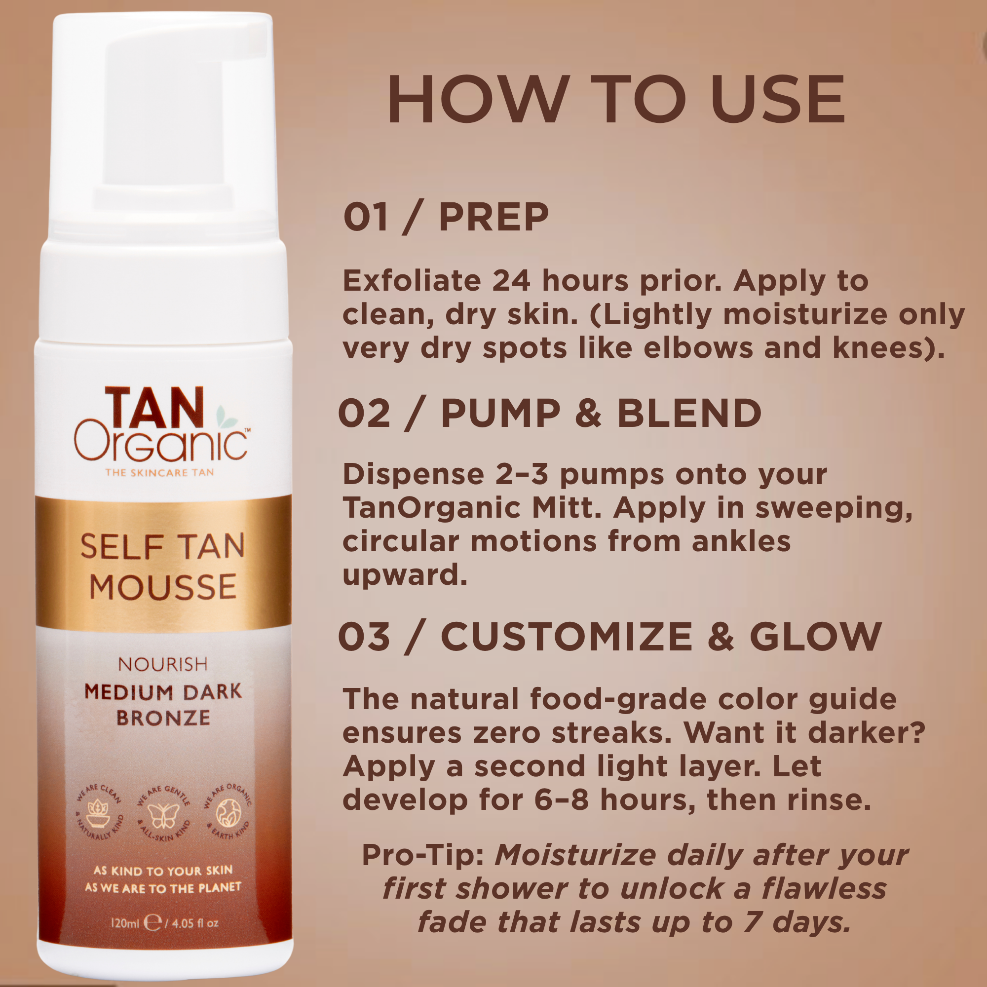 TanOrganic Self Tan Mousse - 120ml